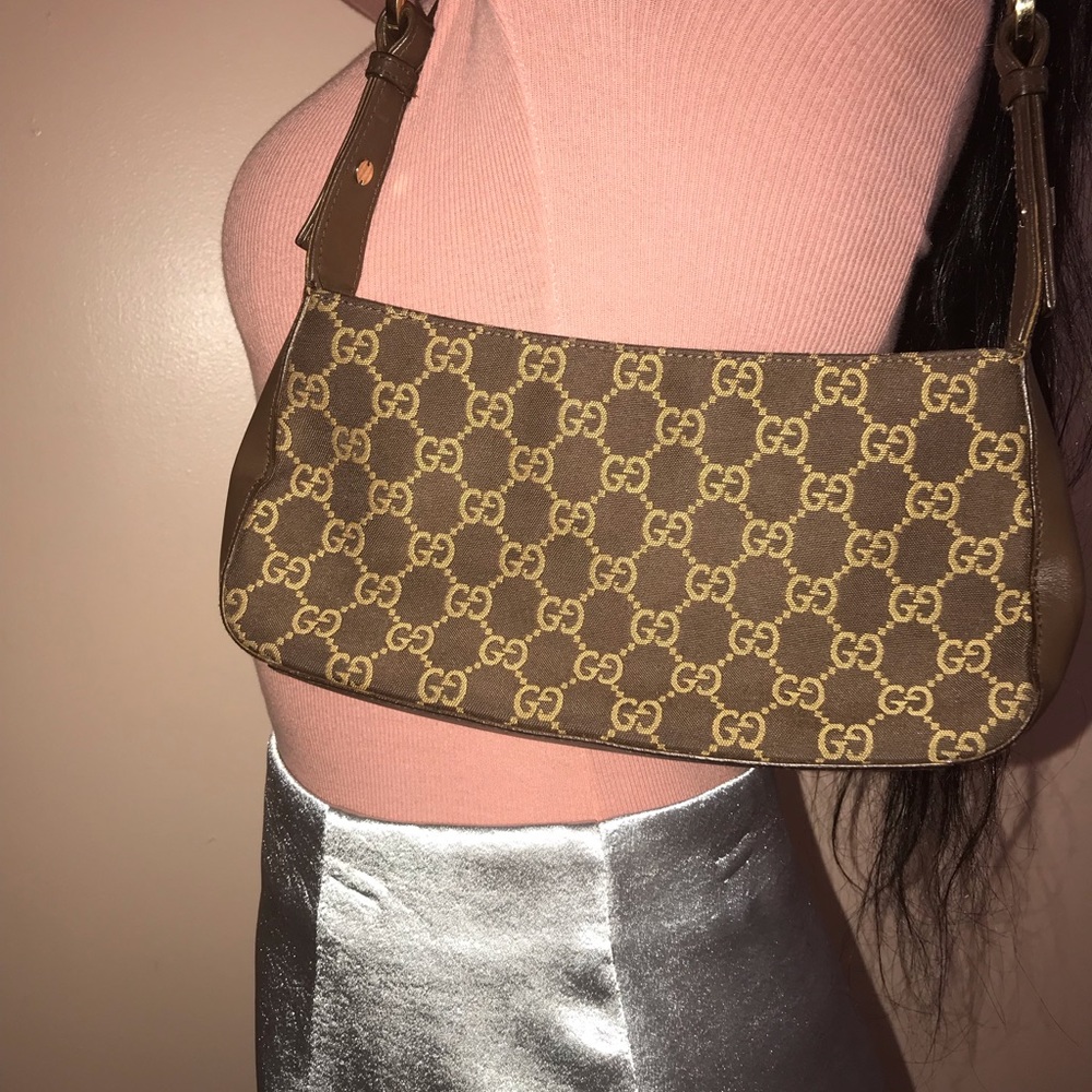 Authentic Vintage Gucci Canvas Monogram Handbag